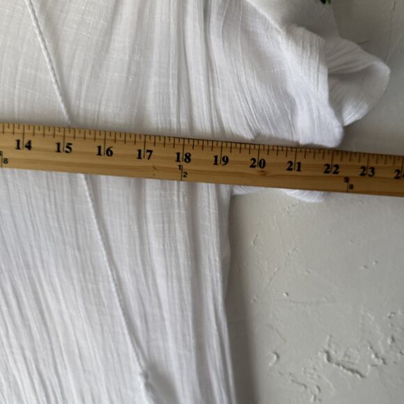 Christopher & Banks Shirt Womens Petite Medium Embroidered‎ Paisley Boho Top - Picture 6 of 9